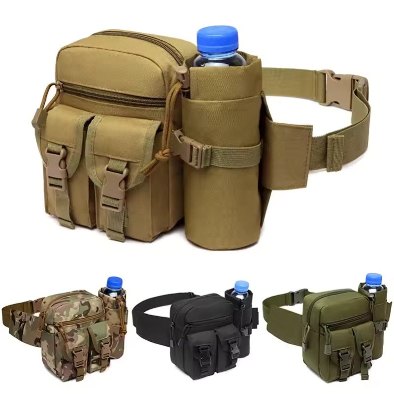 Outdoor Hunting Bag - アウトドアウエストバッグ メンズ タクティカル ウォーターボトル 防水バッグ 迷彩柄