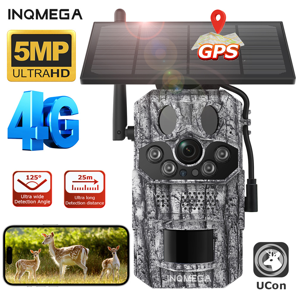 Hunting Outdoor Camera - INQMEGA4G 2K 5MP PIR モーション起動トリガー時間ナイトビジョン IP66