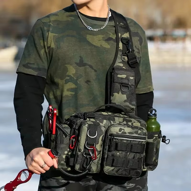 Outdoor Hunting Bag - アウトドア戦術キャンプクライミングウエストスリングバッグクロスボディ釣り収納タックルバックパックトレッキングサイクリングハンティングファニーパック