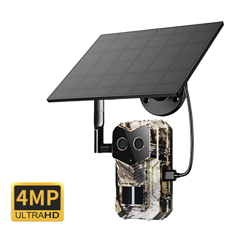 Hunting Outdoor Camera - 4MP 1440P ソーラー電源 低消費電力 4Gカメラ 野生動物ハンティングカメラ