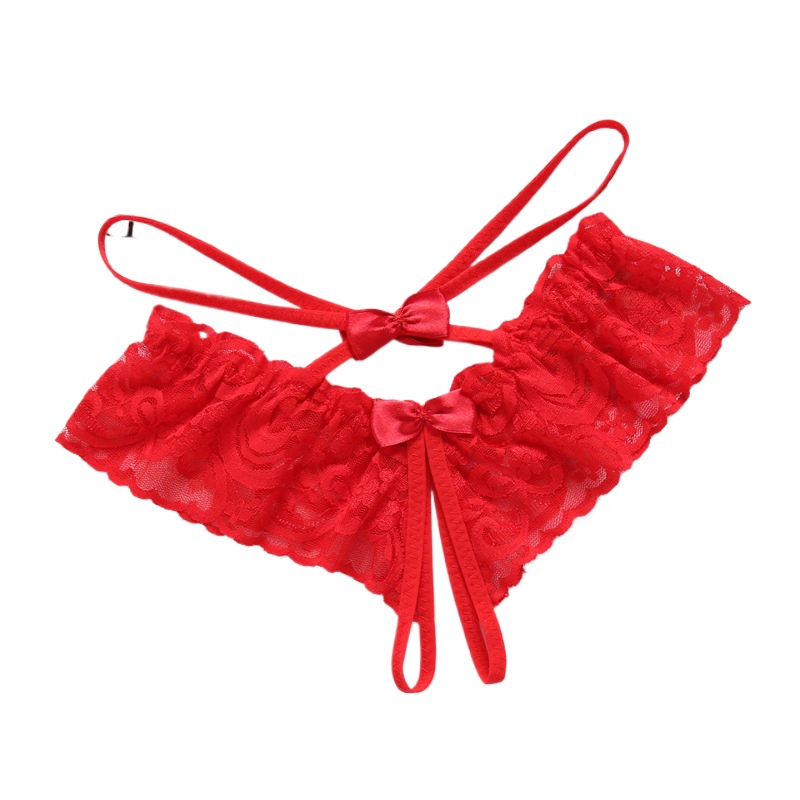 Bow Stringer Tool - 女性用セクシーなシースルーレースのTバックショーツ、ローライズの蝶結びGストリング下着、親密な場面に最適