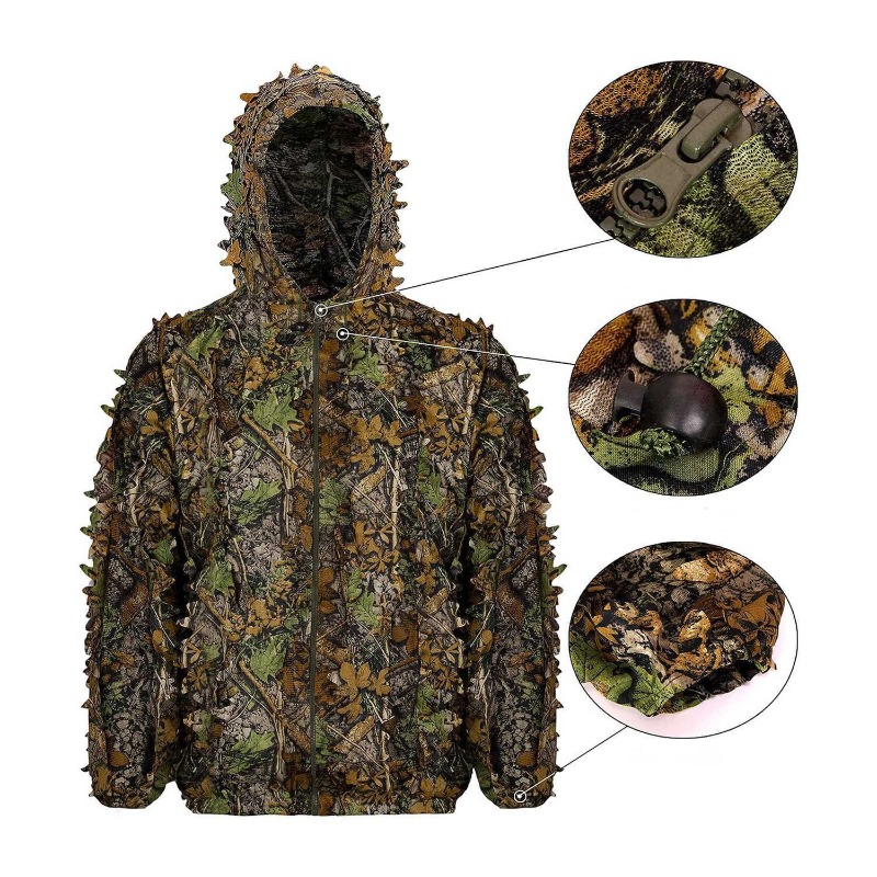3Dリーフィーバイオニック迷彩ハンティング服ギリースーツ屋外 - Outdoor Hunting Photography のレビューと価格