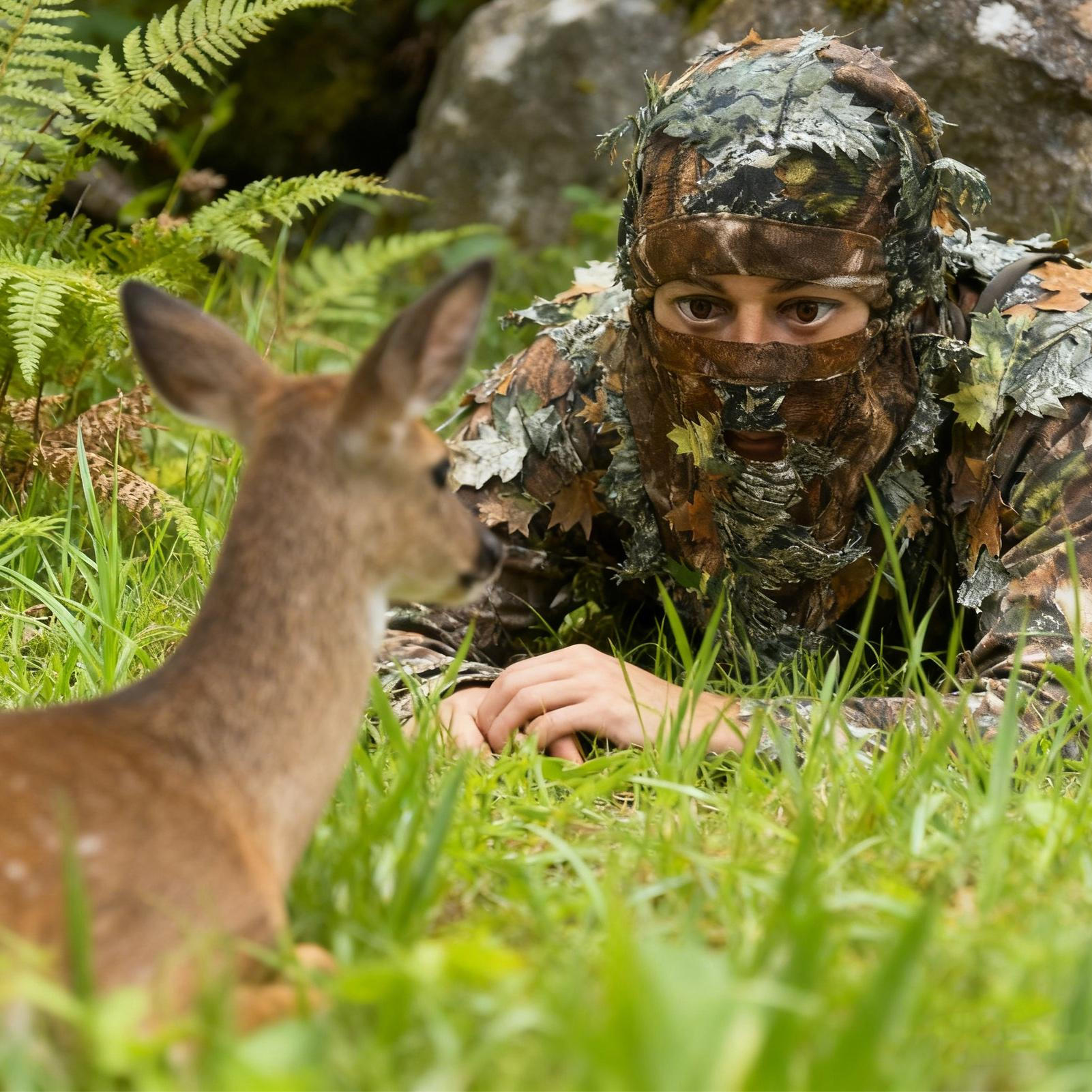 3D リーフィー ギリー ハット フルフェイス迷彩調節可能な - Outdoor Hunting Photography のレビューと価格