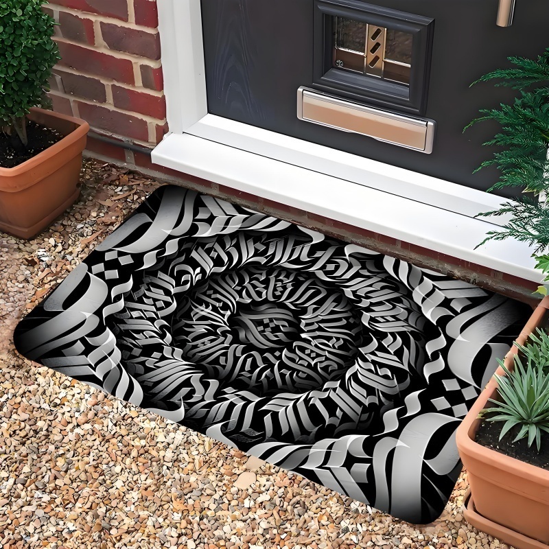 素朴な鹿の頭の形をしたドアマット、木目調、ハンティングロッジ - Hunting Outdoor Rug のレビューと価格