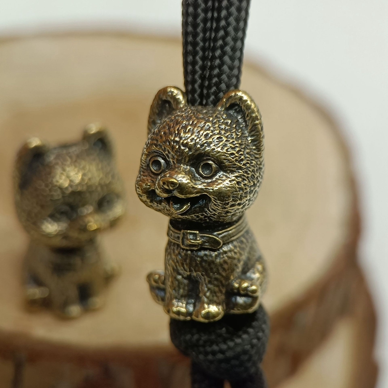 かわいい子犬真鍮ナイフビーズ動物犬 EDC 屋外 DIY パ - Paracord Survival Bracelet のレビューと価格
