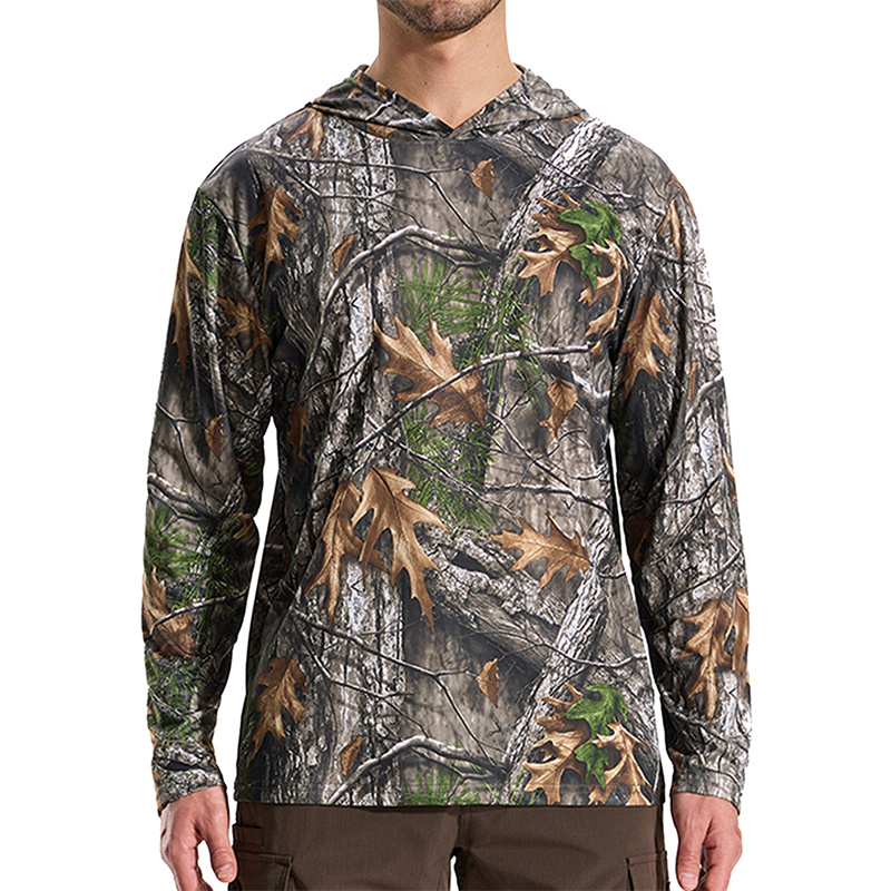 屋外メンズ薄型迷彩ハンティングシャツ長袖 Tシャツフード付き - Outdoor Hunting Photography のレビューと価格