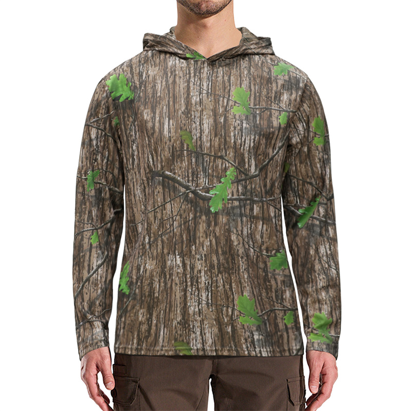 屋外メンズ薄型迷彩ハンティングシャツ長袖 Tシャツフード付き - Outdoor Hunting Photography のレビューと価格