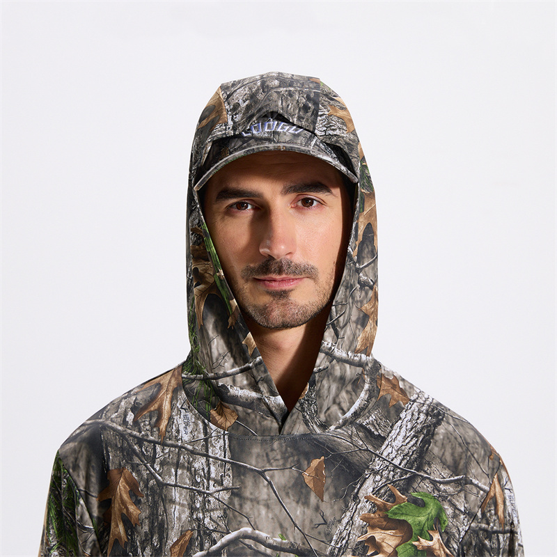 屋外メンズ薄型迷彩ハンティングシャツ長袖 Tシャツフード付き - Outdoor Hunting Photography のレビューと価格