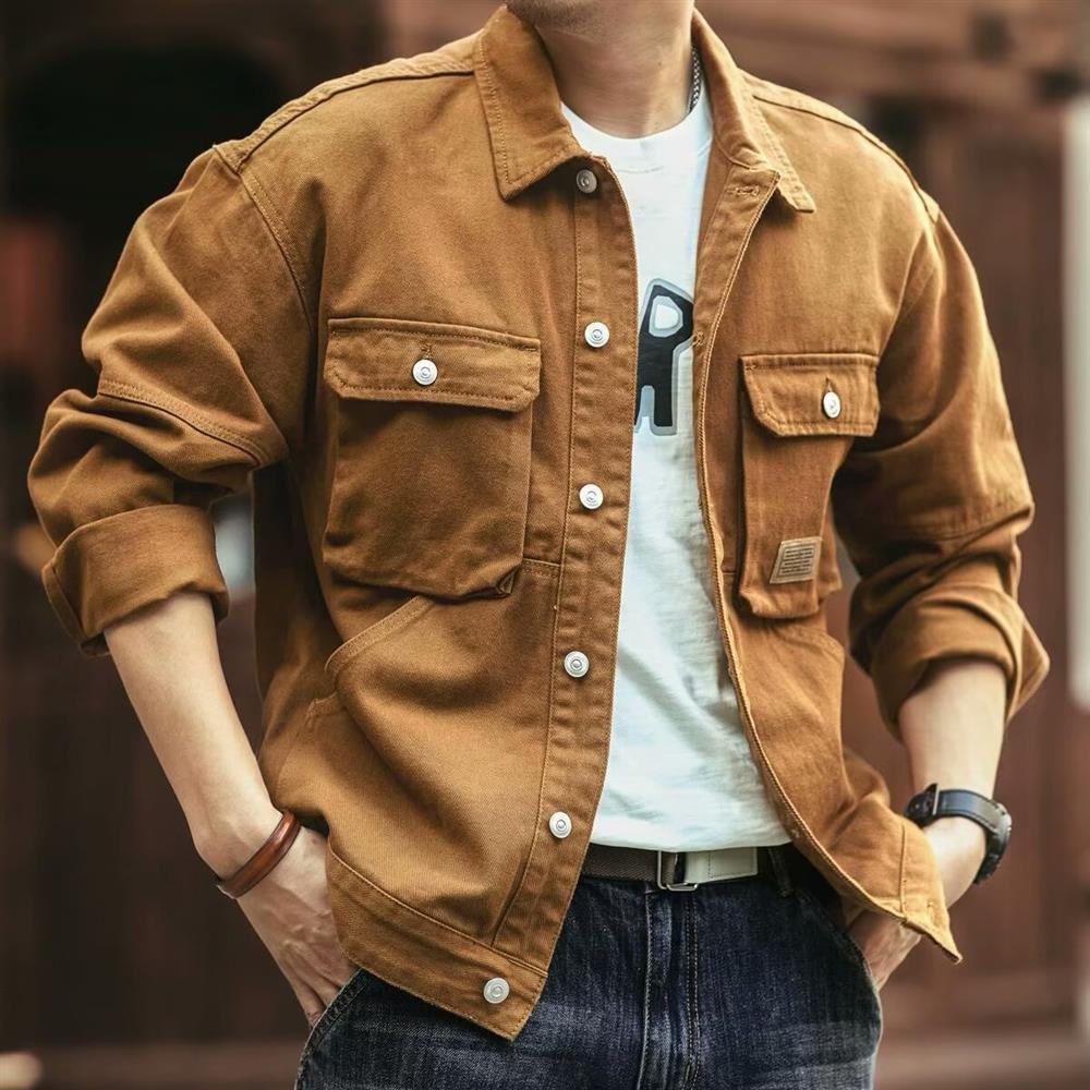 レトロアメリカンデニムジャケット メンズ ルーズ アウトドア - Hunting Outdoor Brands のレビューと価格