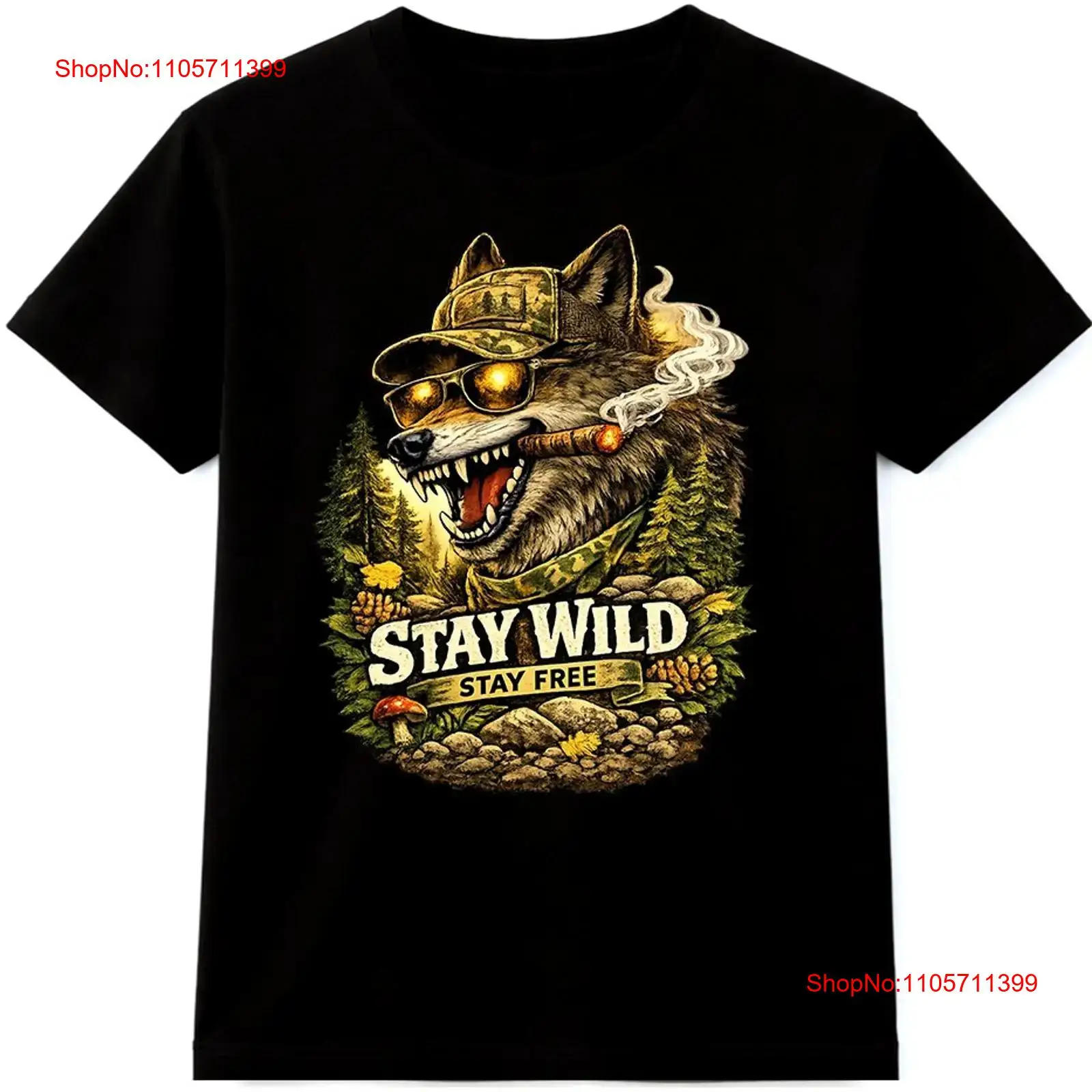 ウルフ T シャツ ステイ ワイルド フリー アウトドア 野 - Wildman Hunting & Outdoor Polokwane のレビューと価格