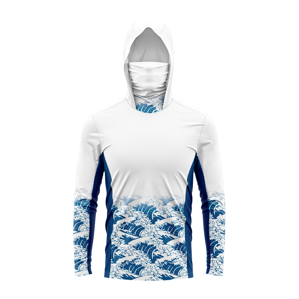 メンズUPF50+日焼け防止フィッシングフーディー、フェイス - Outdoor Hunting Prints のレビューと価格