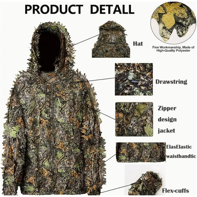3Dリーフカモフラージュハンティングスーツ アウトドアトレー - Outdoor Hunting Photography のレビューと価格