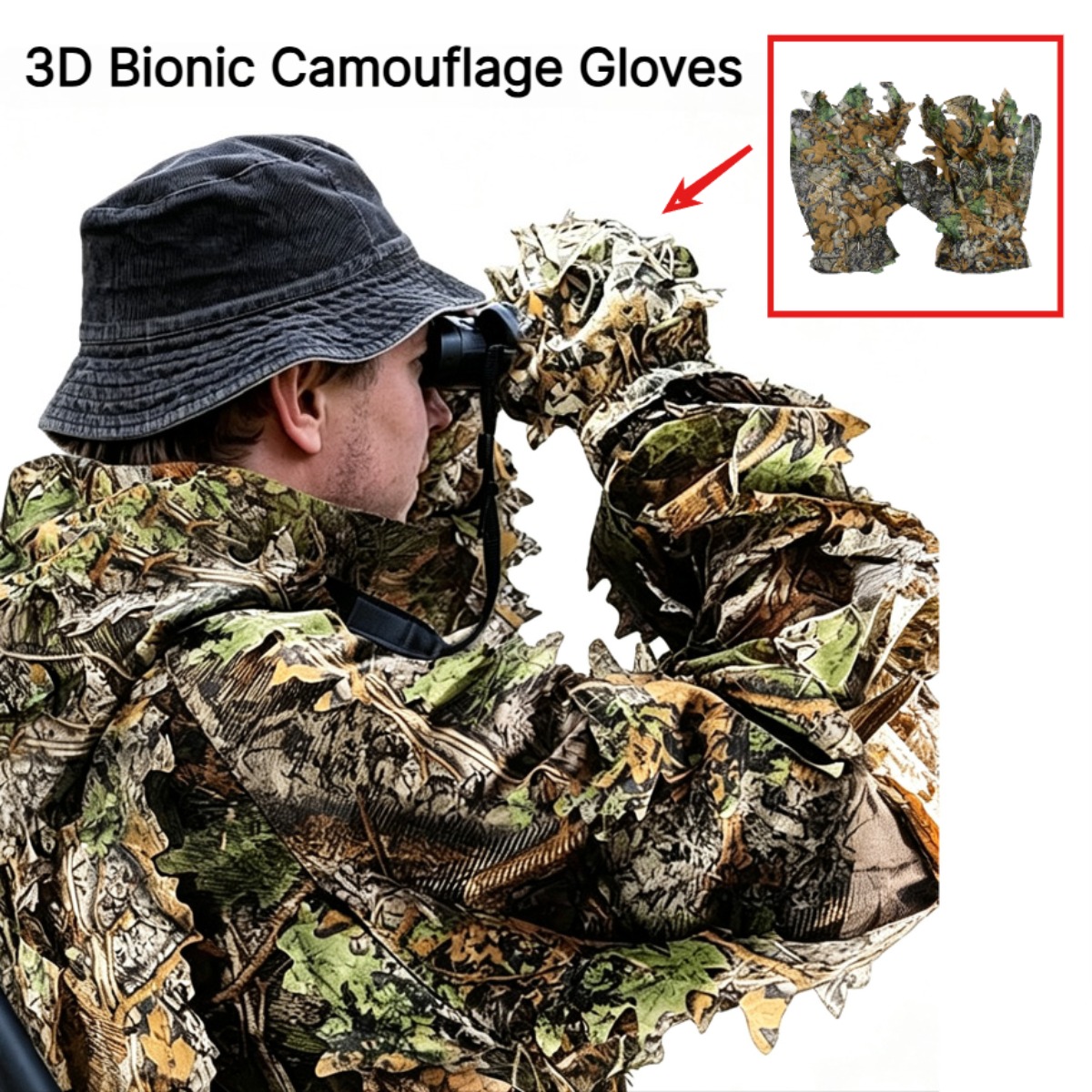3D 迷彩葉狩猟用手袋卑劣な快適な滑り止め葉手袋狩猟撮影屋外 - Outdoor Hunting Photography のレビューと価格