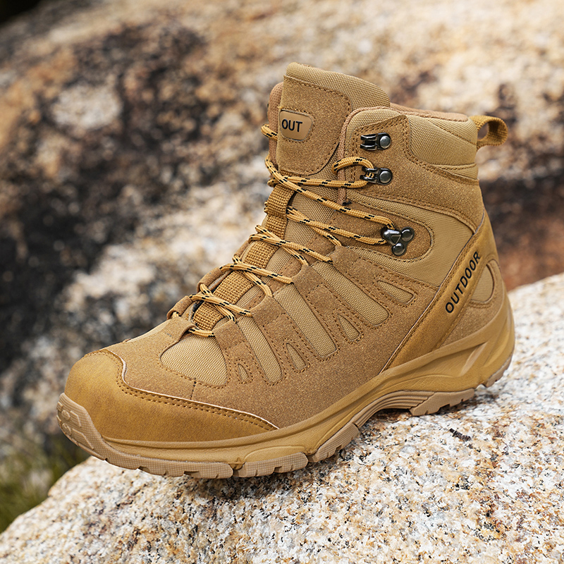 新しいメンズ高品質ブランドレザーブーツ作業安全靴戦術的な砂漠 - Hunting Outdoor Brands のレビューと価格