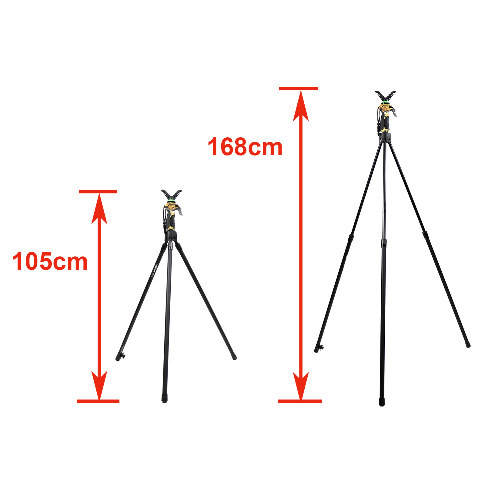高さ調節可能な狩猟三脚迷彩カメラ撮影スティック V ヨーク型 - Outdoor Hunting Photography のレビューと価格